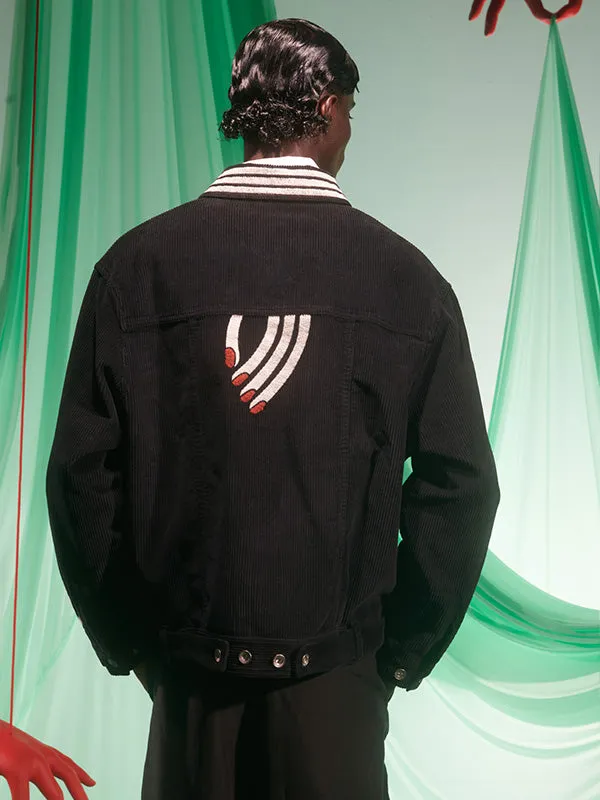 Henrik Vibskov Boutique Cosmos Corduroy Jacket 8211 Black Men Jackets and Coats