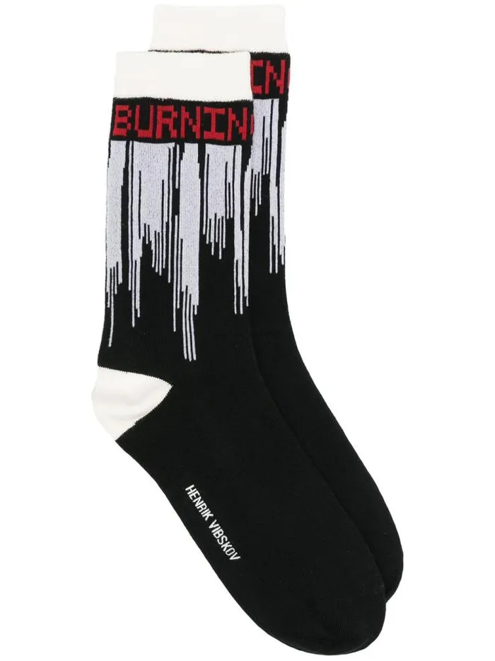 Henrik Vibskov Boutique Dripping Love Socks Femme 8211 Red Love Burning Women Socks Henrik Vibskov Boutique Dripping Love Socks Femme 8211 Red Love Burning Women Socks