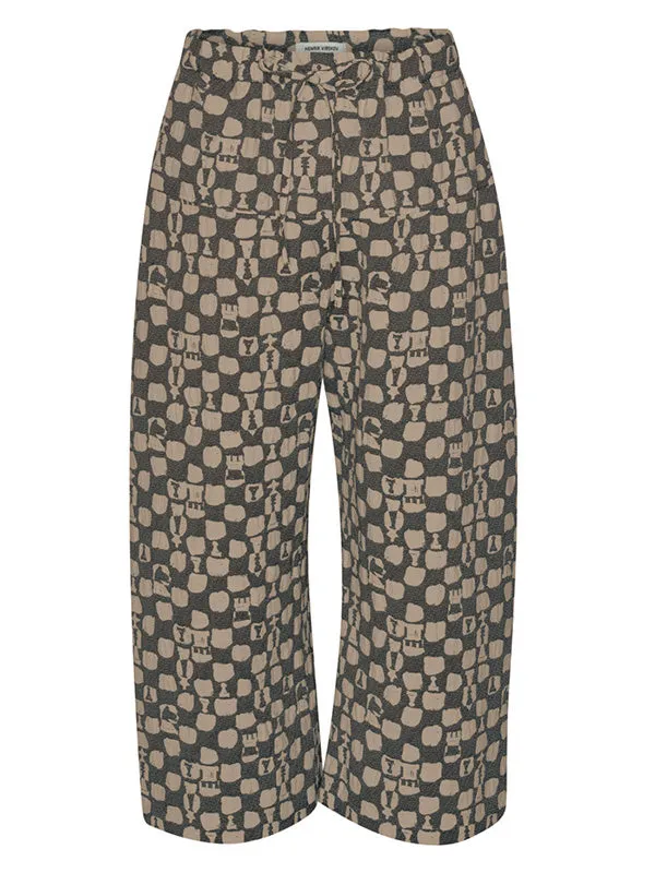 Henrik Vibskov Boutique Eclipse Pants 8211 Brown Black Chess Men Pants