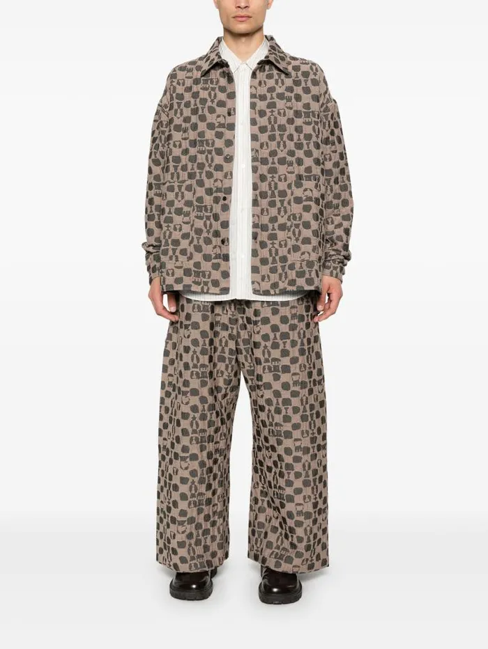 Henrik Vibskov Boutique Eclipse Pants 8211 Brown Black Chess Men Pants