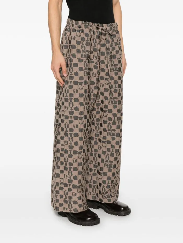 Henrik Vibskov Boutique Eclipse Pants 8211 Brown Black Chess Men Pants