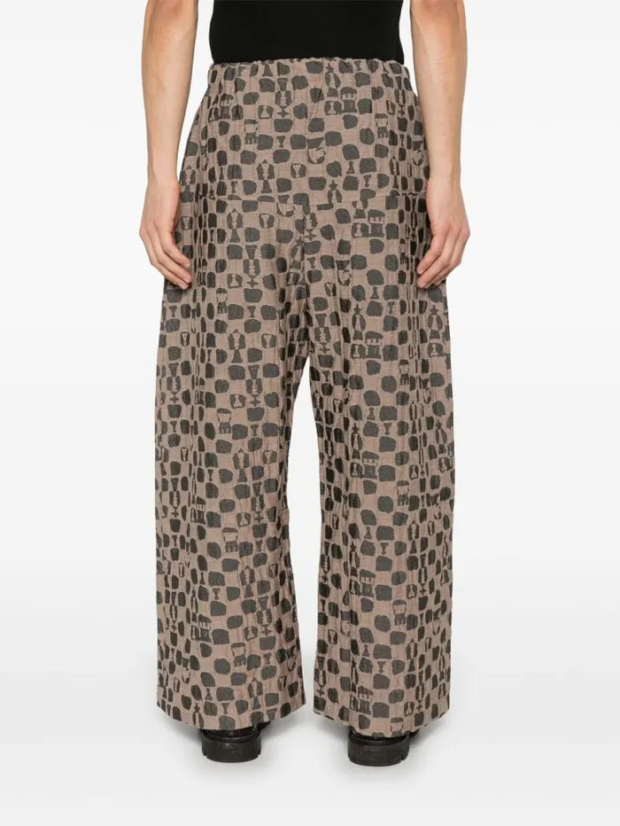 Henrik Vibskov Boutique Eclipse Pants 8211 Brown Black Chess Men Pants