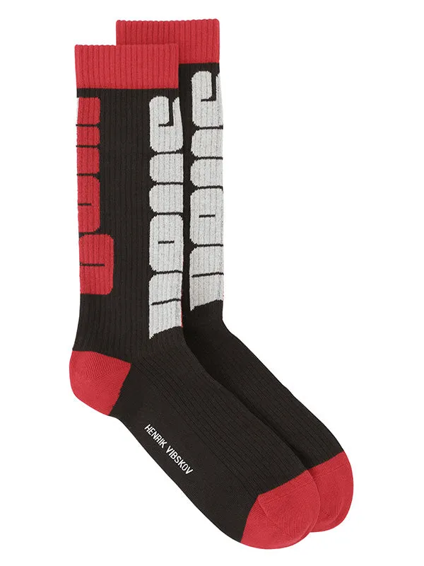 Henrik Vibskov Boutique Enigma Sport Socks Homme 8211 Black Beige Red Bold Men Socks Henrik Vibskov Boutique Enigma Sport Socks Homme 8211 Black Beige Red Bold Men Socks