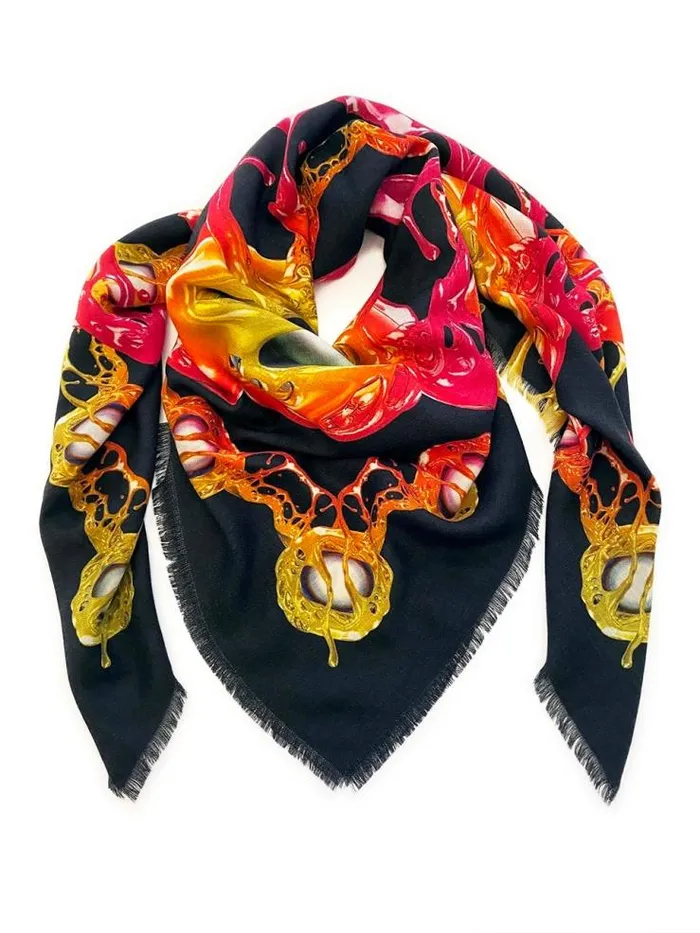 Henrik Vibskov Boutique Hyper Gold Scarf 8211 Black Men Scarves
