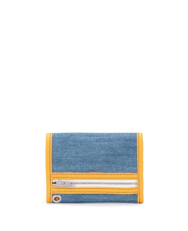 Henrik Vibskov Boutique Logo Print Trifold Wallet 8211 BlueYellow Men Wallets Henrik Vibskov Boutique Logo Print Trifold Wallet 8211 BlueYellow Men Wallets