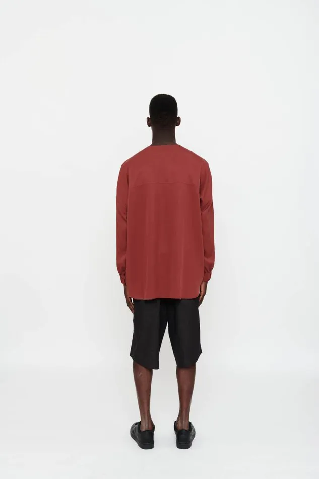 Henrik Vibskov Boutique Luiz Shirt 8211 Red Earth Men Shirts