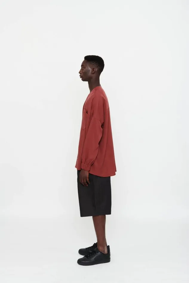 Henrik Vibskov Boutique Luiz Shirt 8211 Red Earth Men Shirts