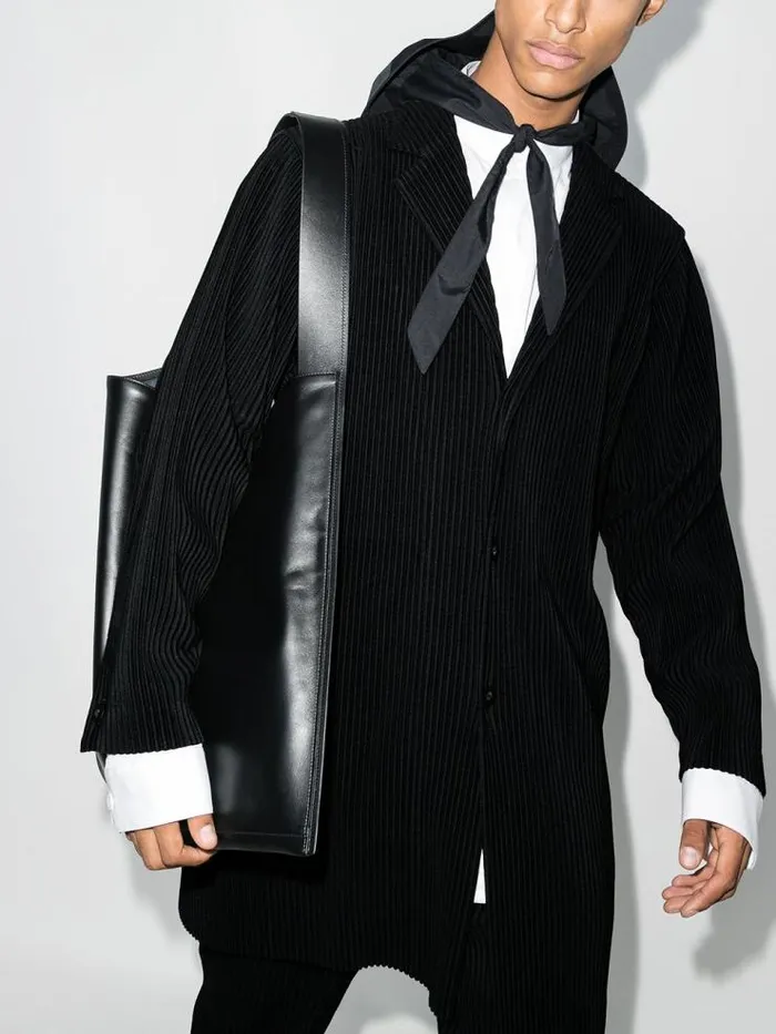 Henrik Vibskov Boutique Pleated Jacket 8211 Black Men Suits and Blazers