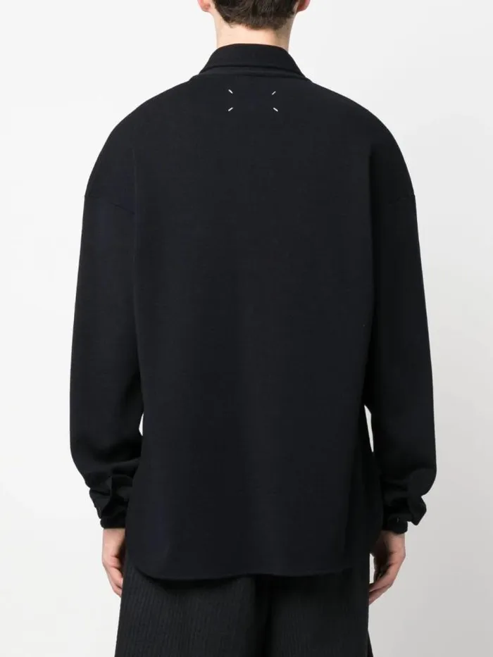 Henrik Vibskov Boutique Quarter Zip Polo Shirt 8211 Dark Blue Men Tops