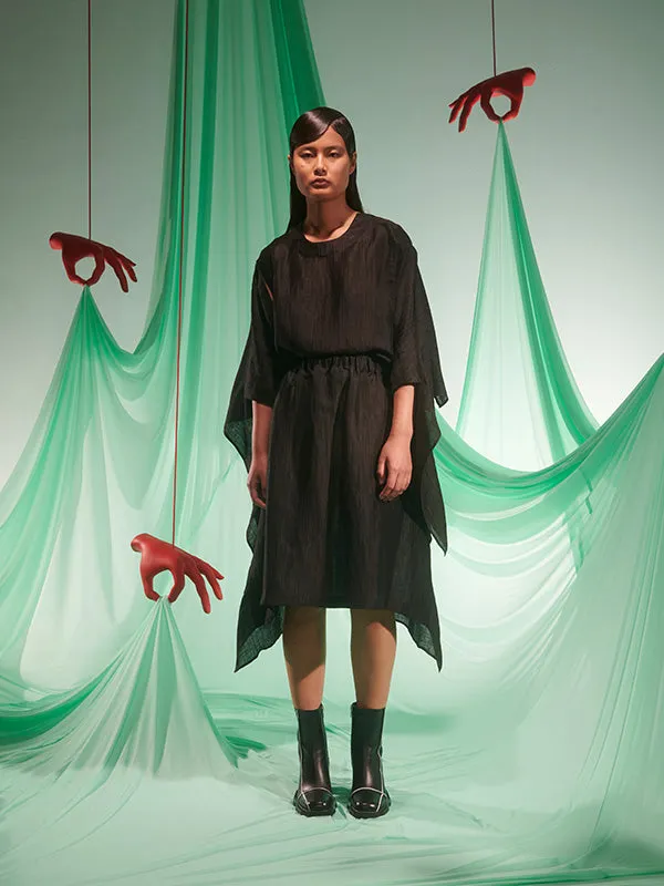 Henrik Vibskov Boutique Uncut Silk Skirt 8211 Black Women Skirts and Shorts