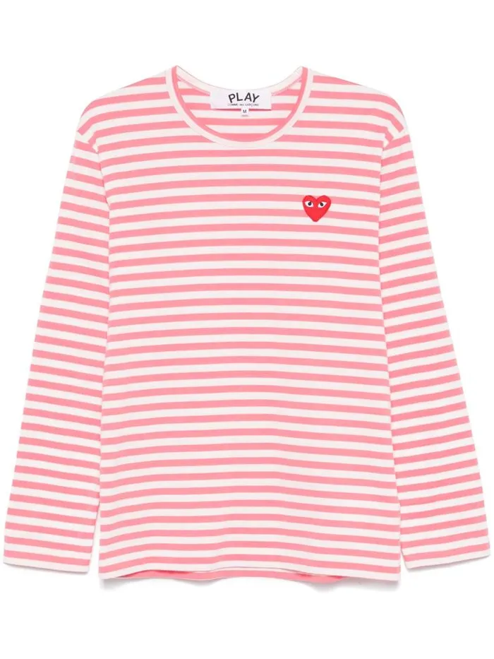 Henrik Vibskov Boutique Unisex Striped Tee Red Heart 8211 Pink Men Tops