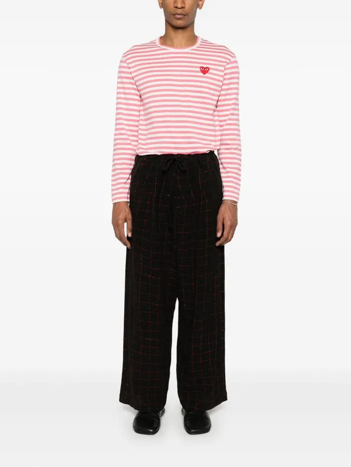 Henrik Vibskov Boutique Unisex Striped Tee Red Heart 8211 Pink Men Tops