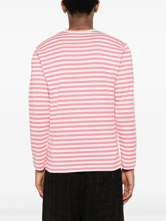 Henrik Vibskov Boutique Unisex Striped Tee Red Heart 8211 Pink Men Tops