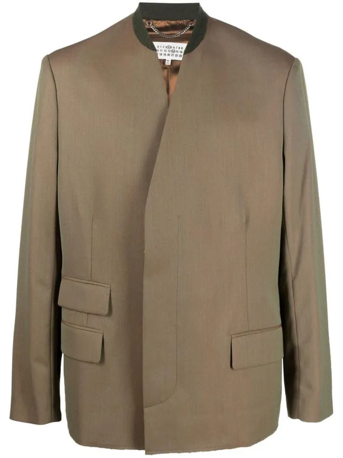 Henrik Vibskov Boutique VNeck Jacket 8211 Khaki Men Jackets and Coats