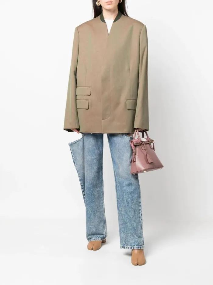 Henrik Vibskov Boutique VNeck Jacket 8211 Khaki Men Jackets and Coats