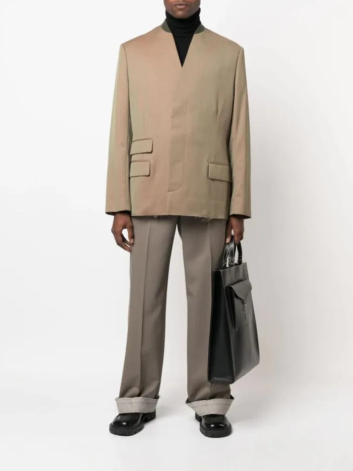 Henrik Vibskov Boutique VNeck Jacket 8211 Khaki Men Jackets and Coats