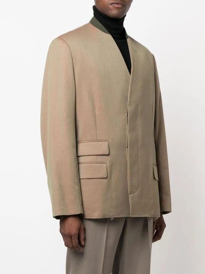 Henrik Vibskov Boutique VNeck Jacket 8211 Khaki Men Jackets and Coats