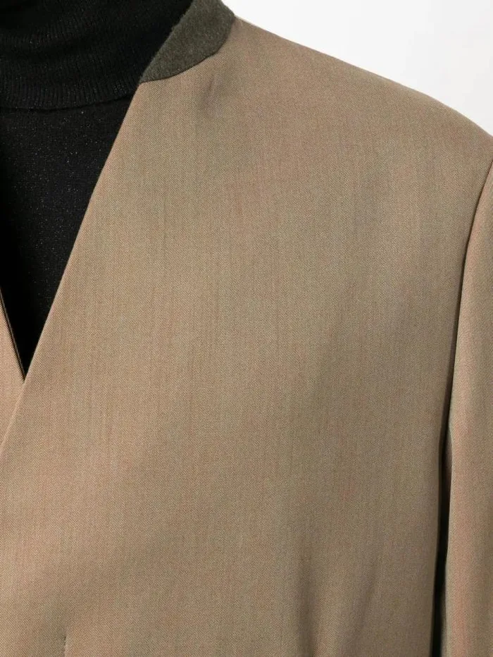 Henrik Vibskov Boutique VNeck Jacket 8211 Khaki Men Jackets and Coats