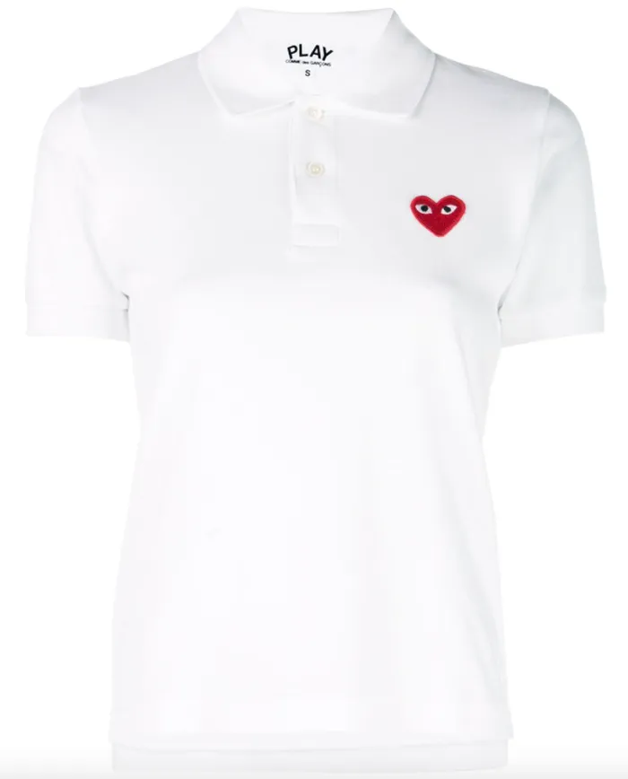 Henrik Vibskov Boutique Womens Polo Shirt Red Heart 8211 White Women Tops