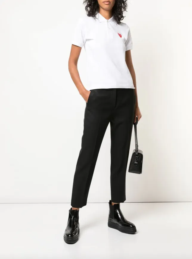Henrik Vibskov Boutique Womens Polo Shirt Red Heart 8211 White Women Tops