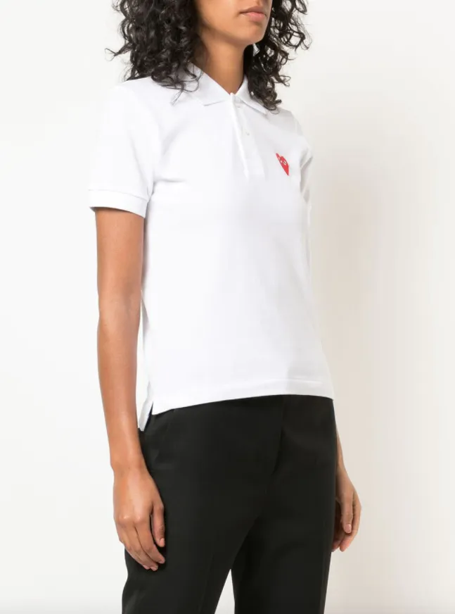 Henrik Vibskov Boutique Womens Polo Shirt Red Heart 8211 White Women Tops
