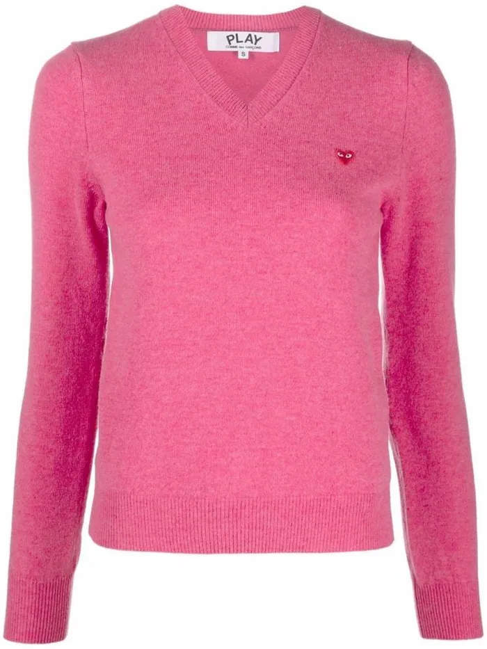 Henrik Vibskov Boutique Womens VNeck Pullover Red Heart 8211 Pink Women Knitwear Henrik Vibskov Boutique Womens VNeck Pullover Red Heart 8211 Pink Women Knitwear