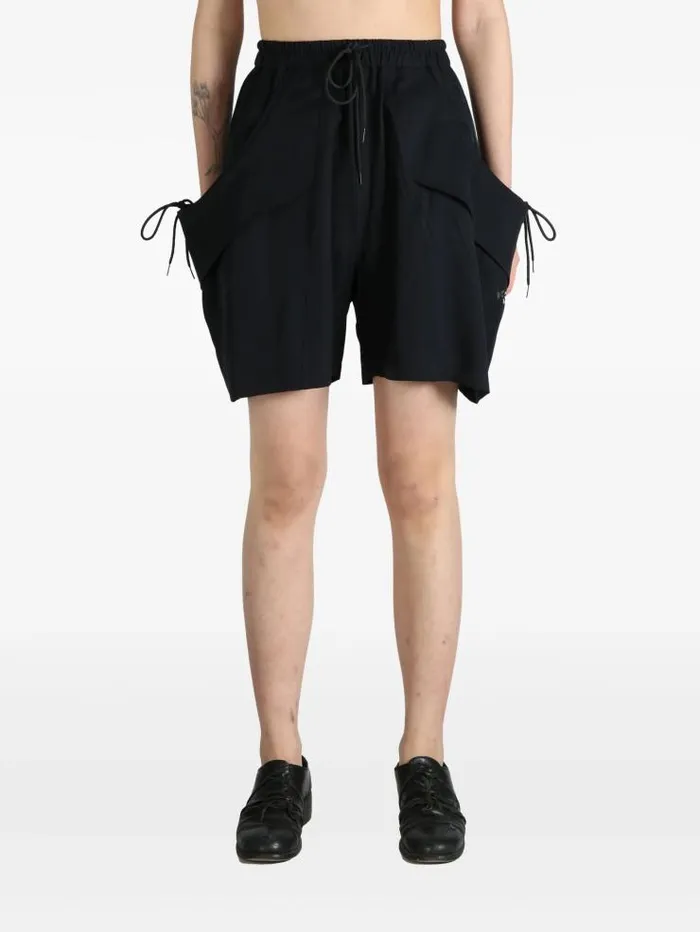 Henrik Vibskov Boutique Y3 Rayon Twill Shorts 8211 Black Women Skirts and Shorts