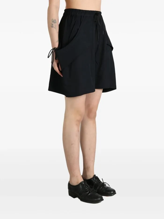 Henrik Vibskov Boutique Y3 Rayon Twill Shorts 8211 Black Women Skirts and Shorts