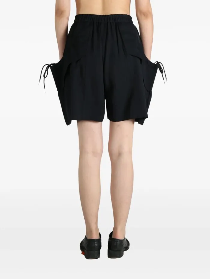 Henrik Vibskov Boutique Y3 Rayon Twill Shorts 8211 Black Women Skirts and Shorts