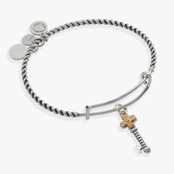 Iconic Women Alex And Ani Antique Key Charm Bangle Two Tone