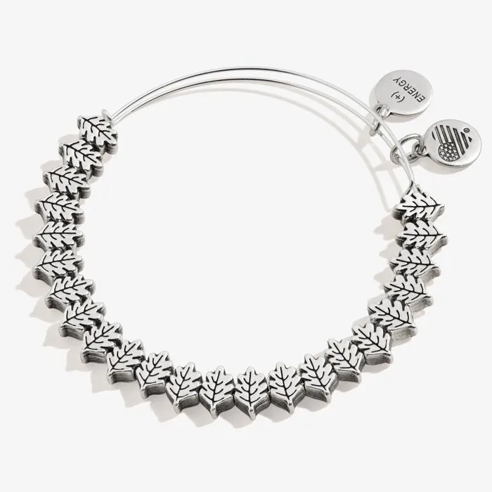 Iconic Women Alex And Ani Leaf Beaded Bracelet Rafaelian Silver