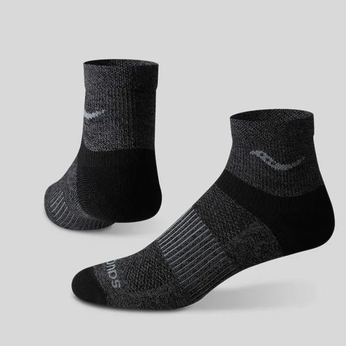 Inferno Merino Wool Blend Quarter 3Pack Sock Grey Marl Socks Saucony Men