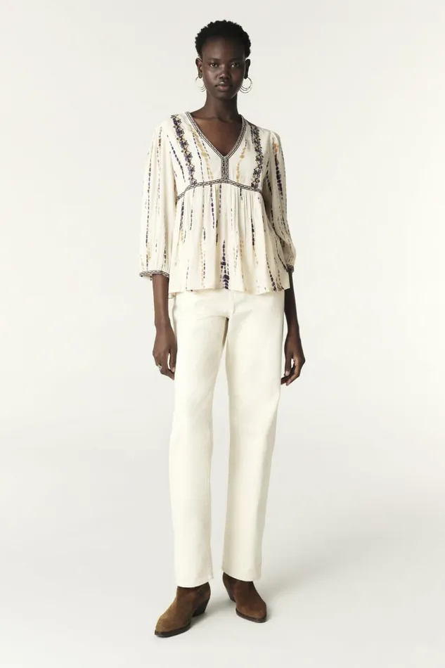 Isis34Sleeve Blouse Clothing Baandsh Tops and Shirts