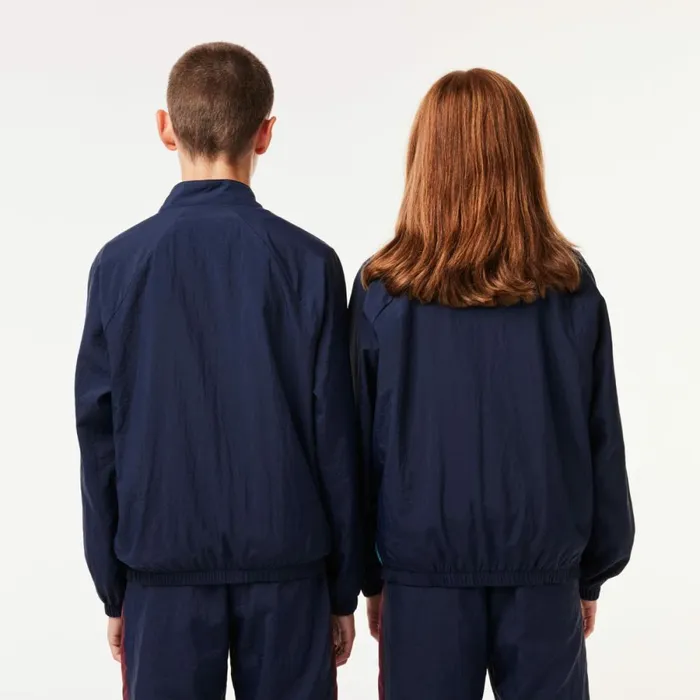 Jackets and Coats Kids Lacoste Kids039 Colorblock ZipUp Jacket Navy Blue White Bordeaux Blue P1i