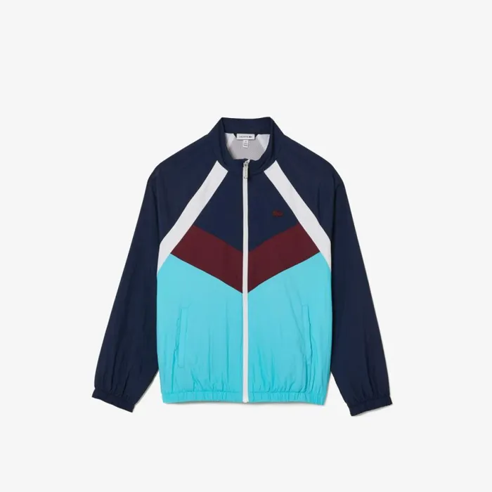 Jackets and Coats Kids Lacoste Kids039 Colorblock ZipUp Jacket Navy Blue White Bordeaux Blue P1i