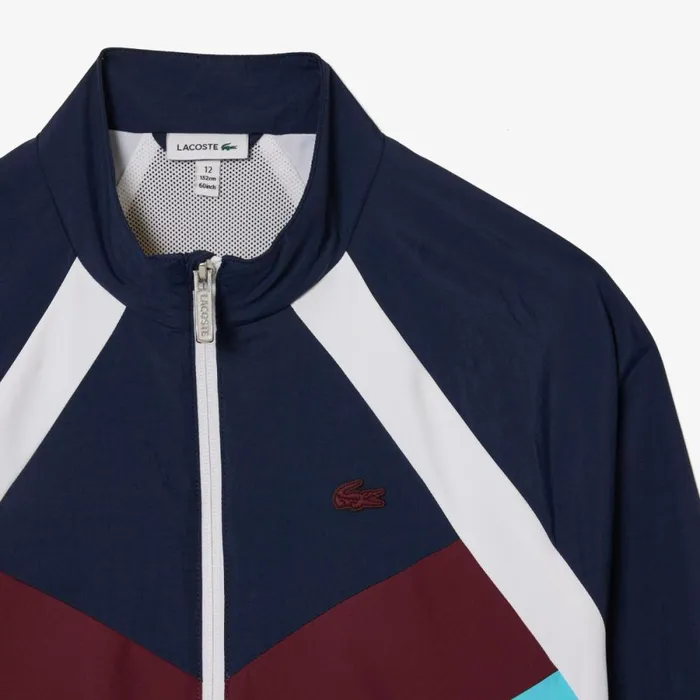 Jackets and Coats Kids Lacoste Kids039 Colorblock ZipUp Jacket Navy Blue White Bordeaux Blue P1i