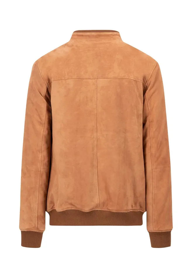 Jackets and Coats Men FYNCHHATTON Blouson Made Of Veloursleder Hazeldark Navy
