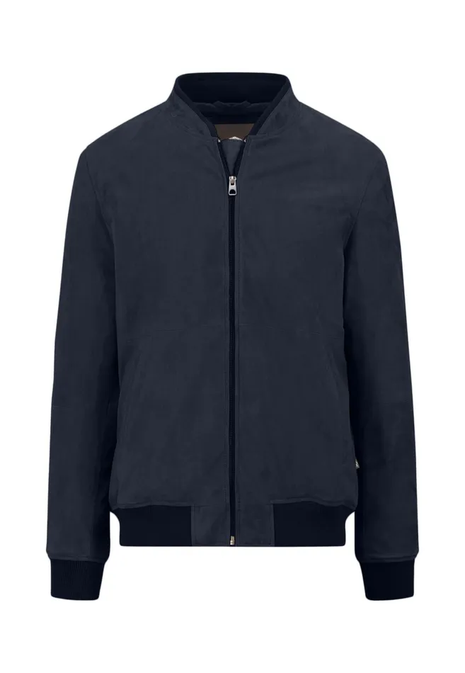 Jackets and Coats Men FYNCHHATTON Blouson Made Of Veloursleder Hazeldark Navy