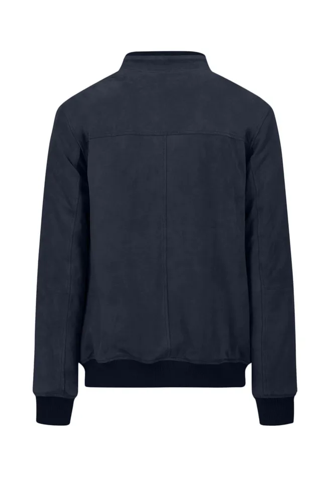 Jackets and Coats Men FYNCHHATTON Blouson Made Of Veloursleder Hazeldark Navy