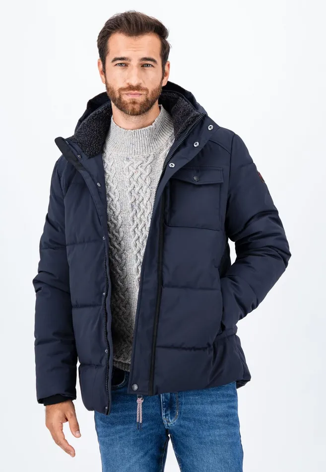 Jackets and Coats Men FYNCHHATTON Buffer Jacket With Hood Dark Navy