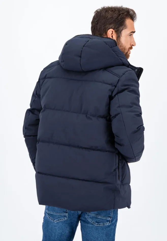 Jackets and Coats Men FYNCHHATTON Buffer Jacket With Hood Dark Navy