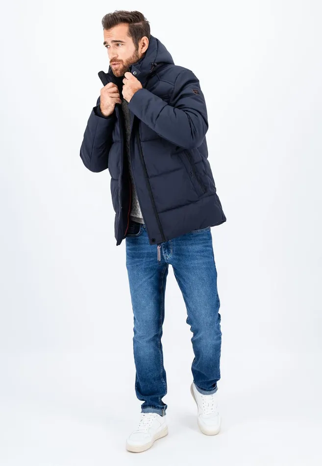 Jackets and Coats Men FYNCHHATTON Buffer Jacket With Hood Dark Navy