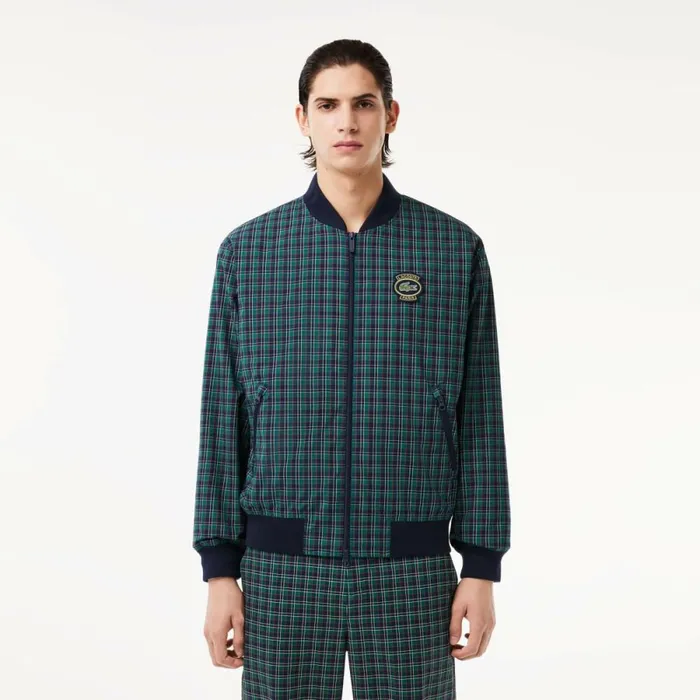 Jackets and Coats Men Lacoste Men039s Checked Waterproof Harrington Jacket Navy Blue White Qrn Jackets and Coats Men Lacoste Men039s Checked Waterproof Harrington Jacket Navy Blue White Qrn