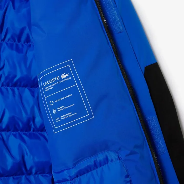 Jackets and Coats Men Lacoste Men039s Colorblock Multipocket Hooded Parka Blue Black Izk