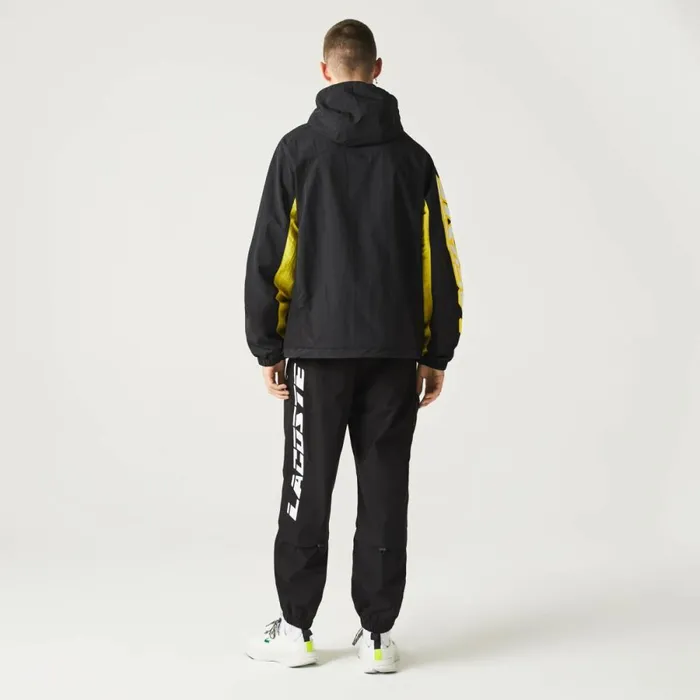 Jackets and Coats Men Lacoste Men039s Heritage Colorblock Jacket Black Yellow Tj6