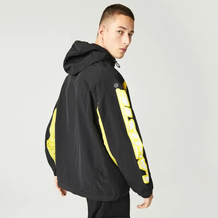 Jackets and Coats Men Lacoste Men039s Heritage Colorblock Jacket Black Yellow Tj6