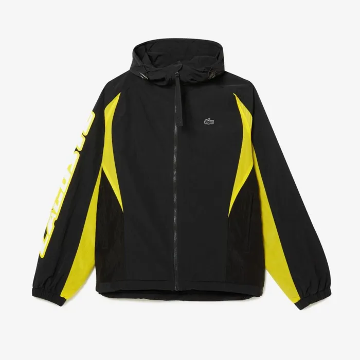 Jackets and Coats Men Lacoste Men039s Heritage Colorblock Jacket Black Yellow Tj6