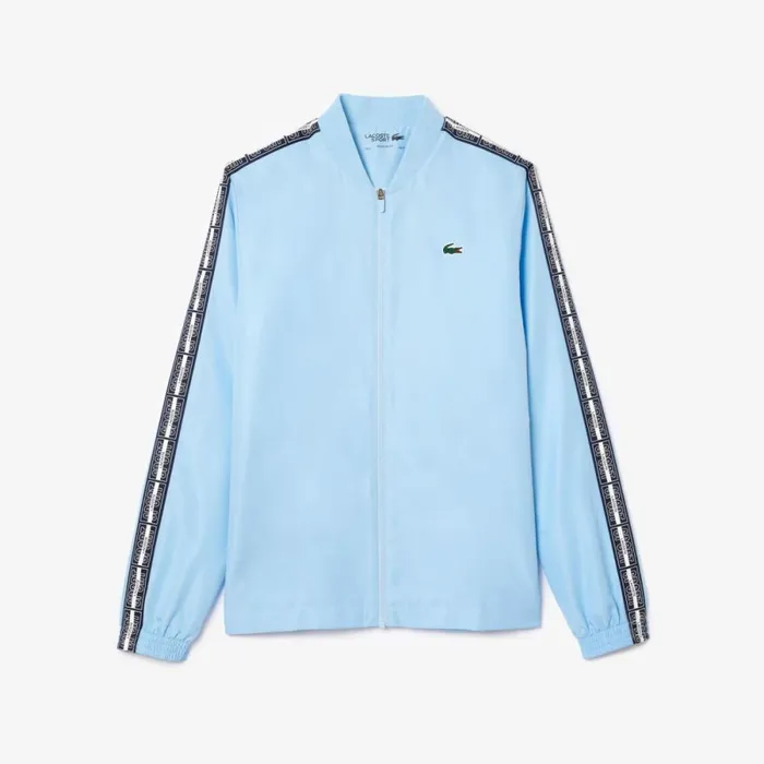 Jackets and Coats Men Lacoste Men039s Recycled Fabric Tennis Sweatsuit Pastel Blue Hbp