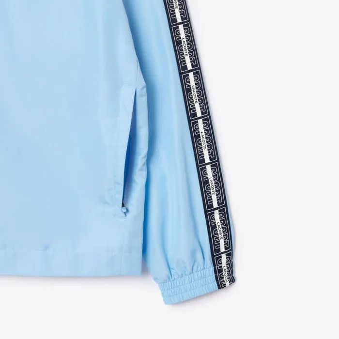 Jackets and Coats Men Lacoste Men039s Recycled Fabric Tennis Sweatsuit Pastel Blue Hbp