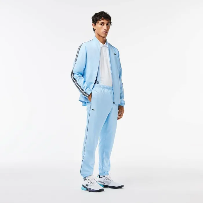 Jackets and Coats Men Lacoste Men039s Recycled Fabric Tennis Sweatsuit Pastel Blue Hbp